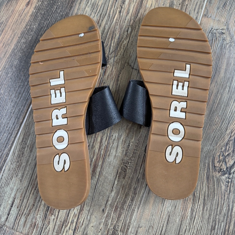 Sorel Leather Slide Sandals – Black – Women’s size 8 - Picture 4 of 4